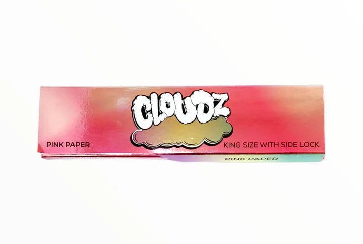 Cloudz Pink King Size Slim Rolling Papers With Tips