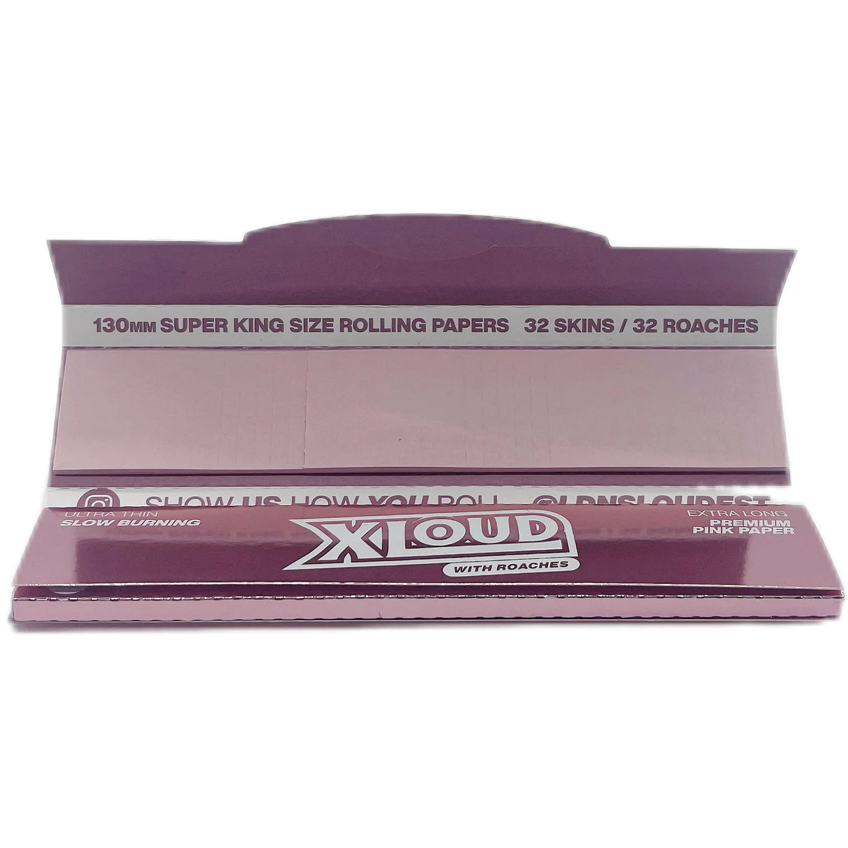 XLoud Pink Extra Long 130mm Rolling Papers With Tips