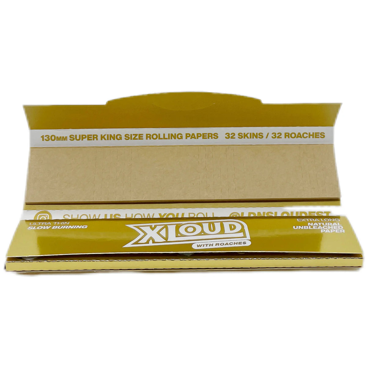 XLoud Brown Extra Long 130mm Rolling Papers With Tips