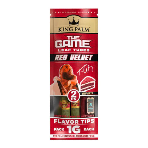King Palm Terpene Infused Pre-Rolled Real Leaf Mini Rolls - The Game Red Velvet - 2pc