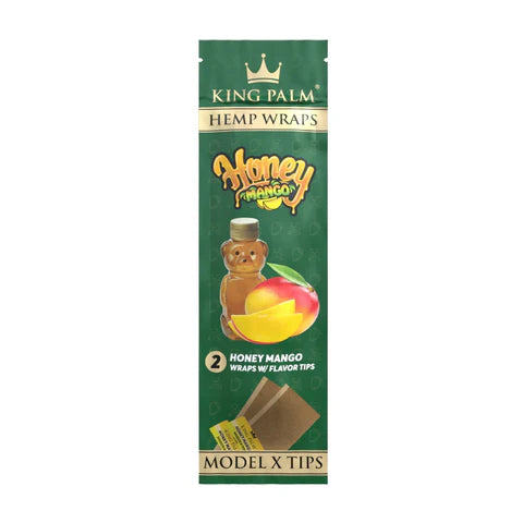 King Palm Hemp Wraps With Tips - Honey Mango - 2pc