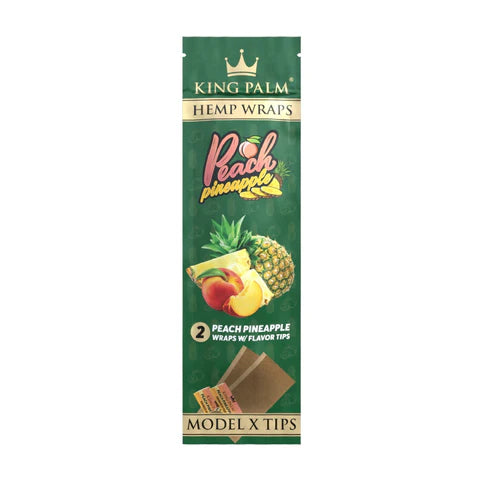King Palm Hemp Wraps With Tips - Peach Pineapple - 2pc