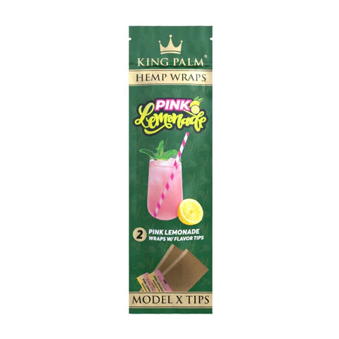 King Palm Hemp Wraps With Tips - Pink Lemonade - 2pc
