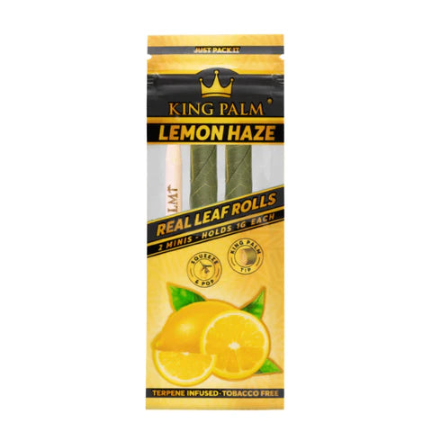King Palm Terpene Infused Pre-Rolled Real Leaf Mini Rolls - Lemon Haze - 2pc