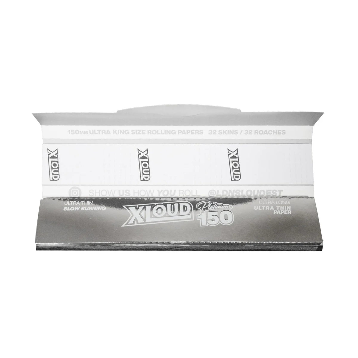 XLoud Platinum Ultra Long 150mm Rolling Papers With Tips