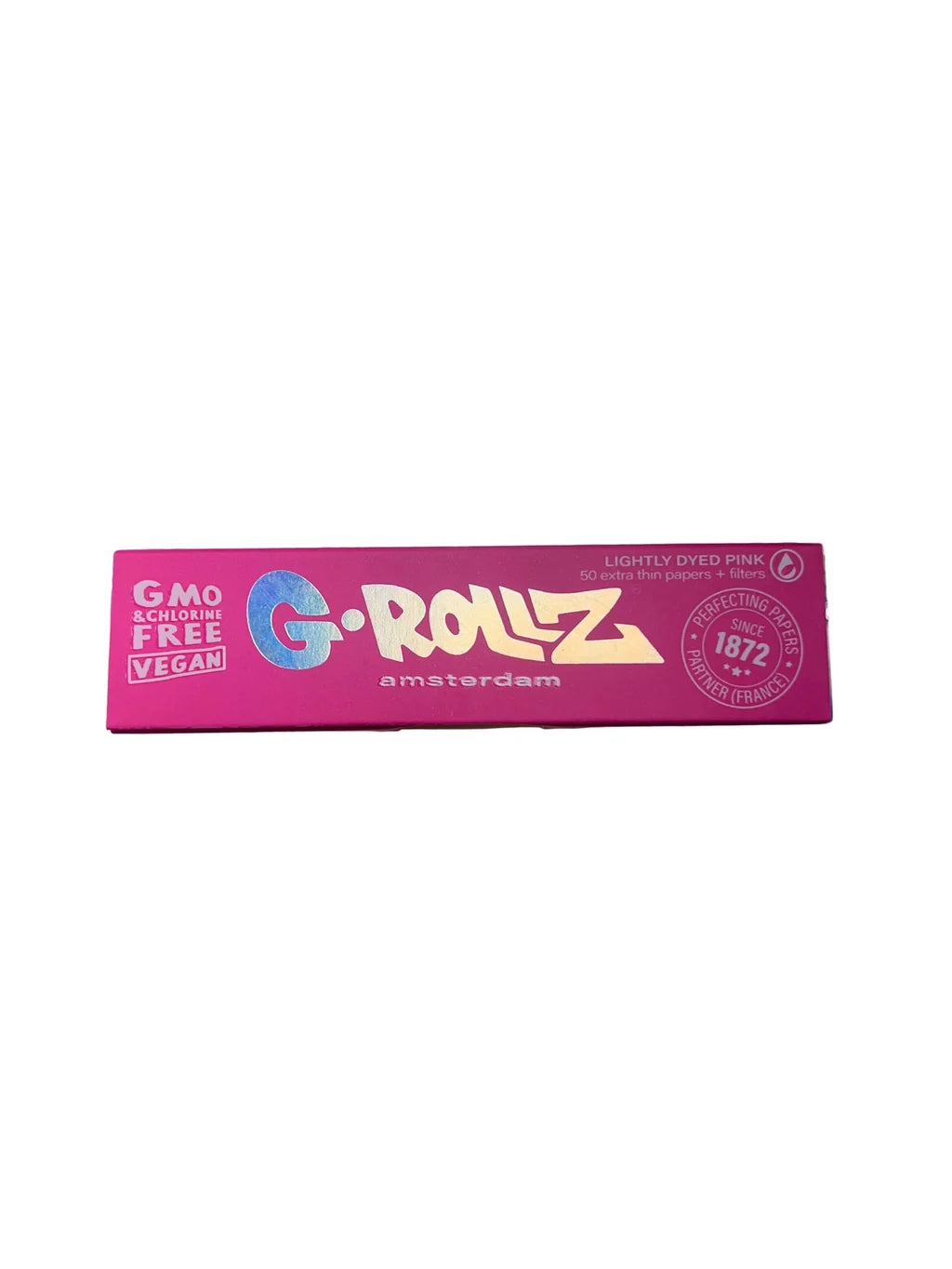 G-Rollz Pink King Size Slim Rolling Papers With Tips