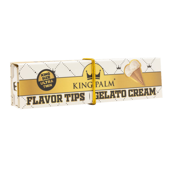 King Palm King Size Slim Rolling Papers With Flavoured Tips - Gelato Cream
