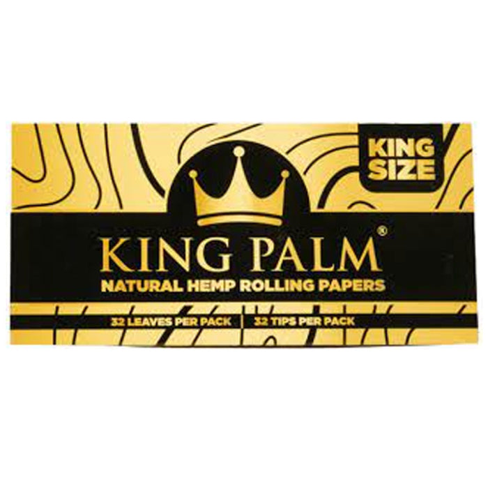 King Palm King Size Hemp Rolling Papers With Tips - Natural