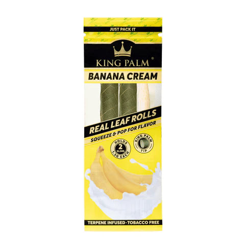 King Palm Terpene Infused Pre-Rolled Real Leaf Mini Rolls - Banana Cream - 2pc