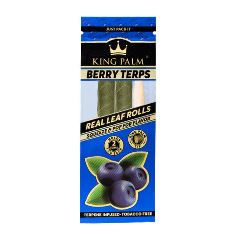 King Palm Terpene Infused Pre-Rolled Real Leaf Mini Rolls - Berry Terps - 2pc