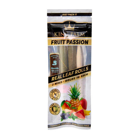 King Palm Terpene Infused Pre-Rolled Real Leaf Mini Rolls - Fruit Passion - 2pc