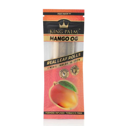 King Palm Terpene Infused Pre-Rolled Real Leaf Mini Rolls - Mango OG - 2pc