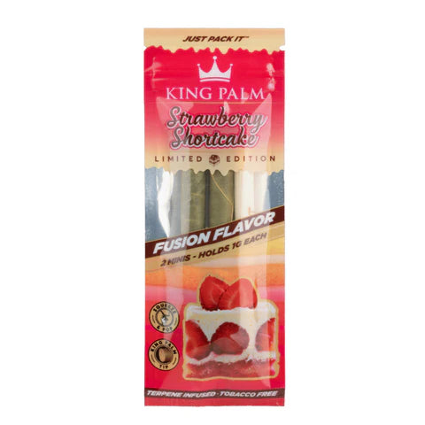 King Palm Terpene Infused Pre-Rolled Real Leaf Cones - Strawberry Shortcake - 2pc