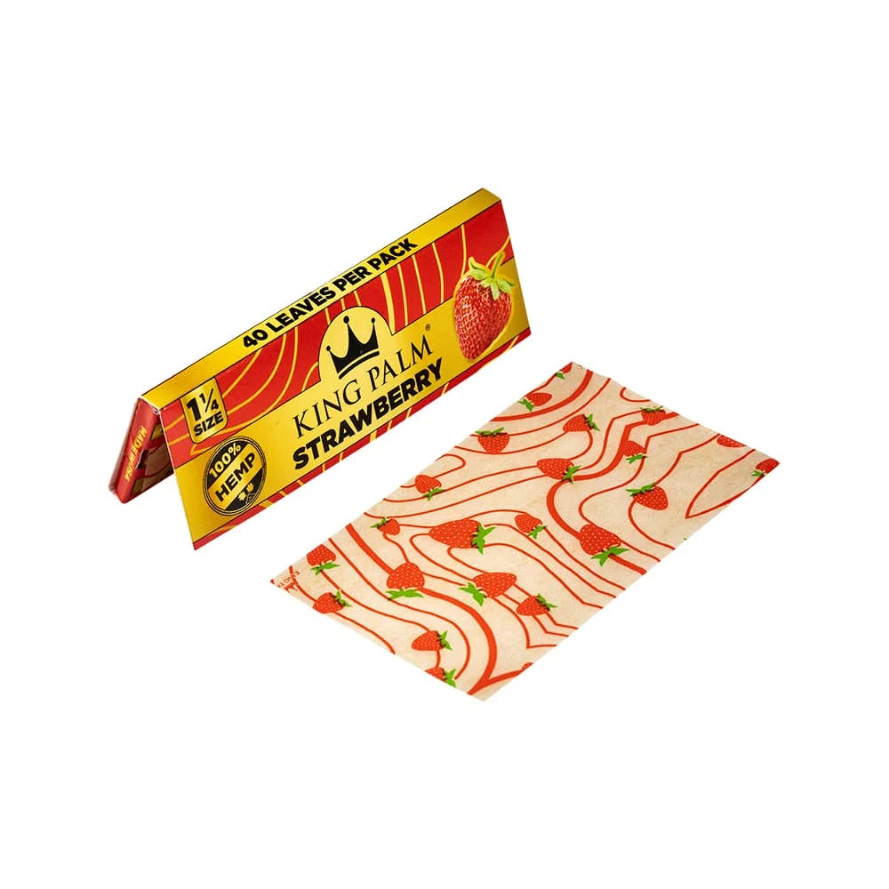 King Palm 1 1/4 Flavoured Hemp Rolling Papers - Strawberry