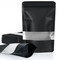 28g Mylar Bags (Black/Clear Window)
