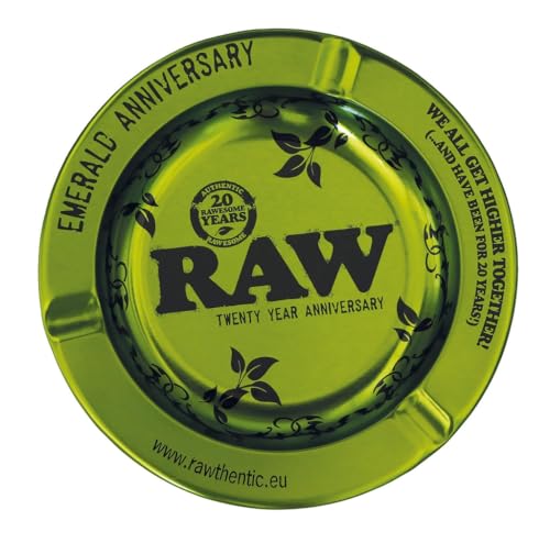 RAW Emerald Round Metal Ashtray - 20th Anniversary