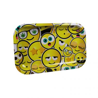 Small Metal Rolling Tray - Smiley Faces